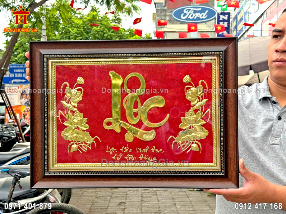 Bức tranh chữ lộc thư pháp được nghệ nhân chế tác hoàn toàn thủ công tinh xảo